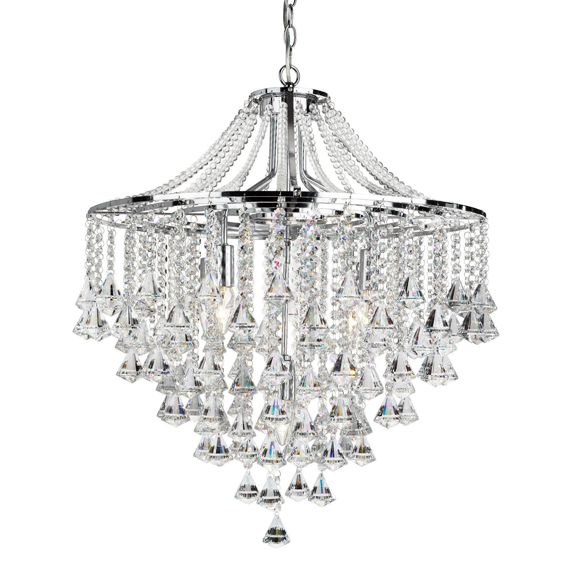 HÄNGELEUCHTE 64/120 cm  - Chromfarben, KONVENTIONELL, Glas/Metall (64/120cm)