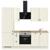 KÜCHENLEERBLOCK 240 cm   in Weiß, Eichefarben  - Eichefarben/Schwarz, MODERN, Holzwerkstoff/Metall (240cm) - Nobilia