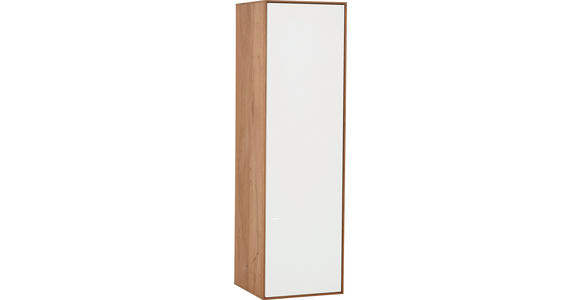 HÄNGEELEMENT Kerneiche vollmassiv Weiß, Eichefarben - Eichefarben/Weiß, Design, Glas/Holz (40,5/136,5/39cm) - Valnatura