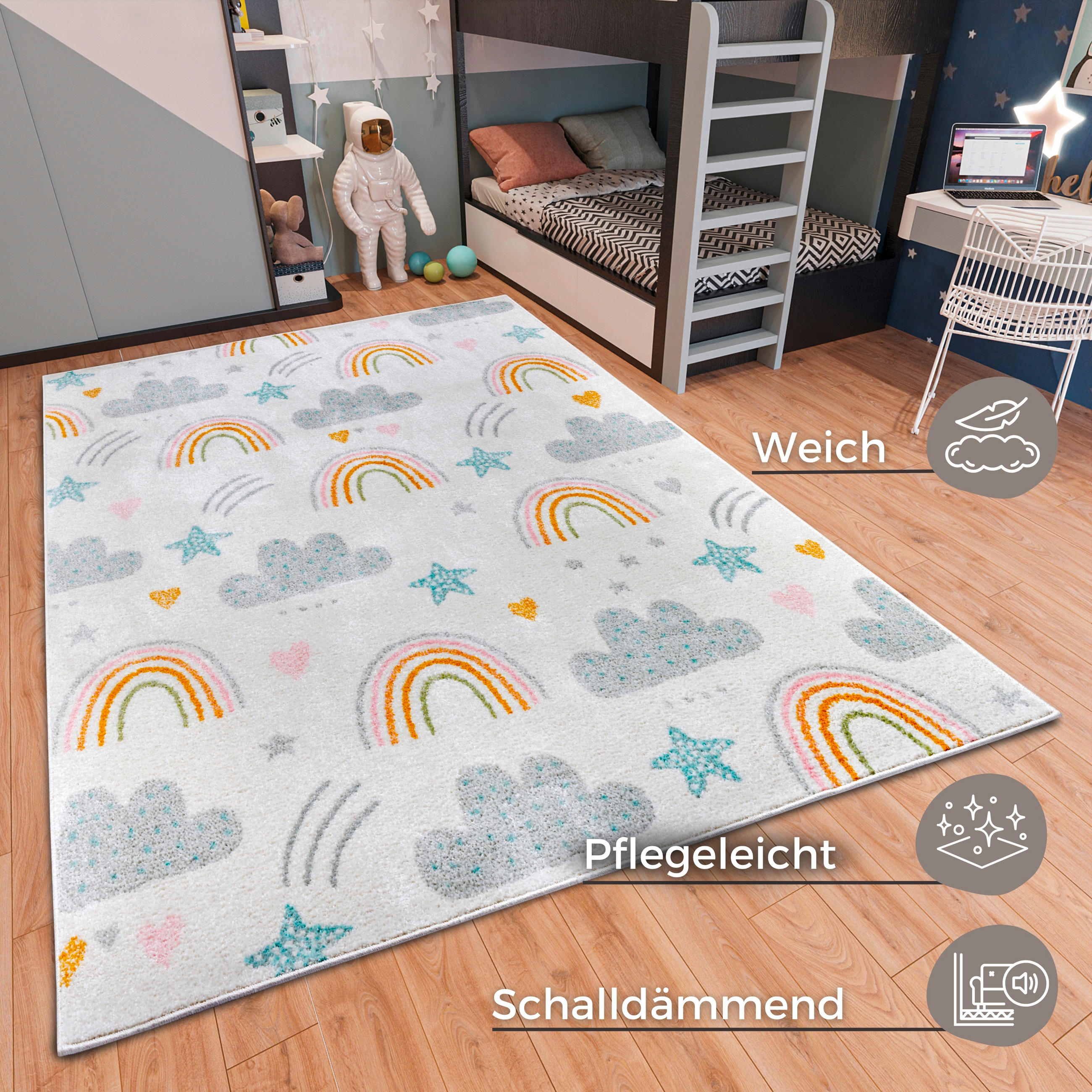 KINDERTEPPICH 120/170 cm Adventures  - Multicolor/Creme, Design, Kunststoff (120/170cm) - Ben'n'jen