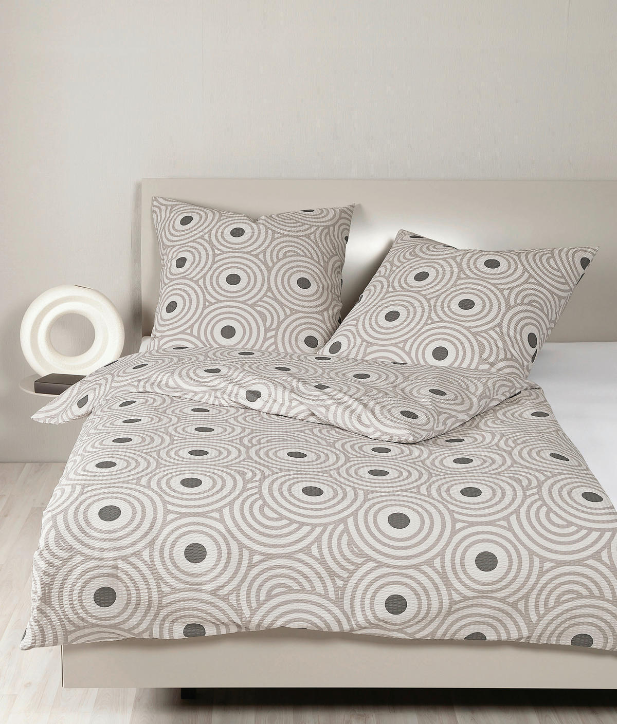 BETTWÄSCHE Seersucker 135/200 cm  - Taupe, Basics, Textil (135/200cm) - Janine