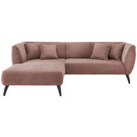 ECKSOFA 160/264 cm  in Cord Rosa Zierkissen  160/264 cm  - Schwarz/Rosa, MODERN, Holz/Textil (160/264cm) - MID.YOU