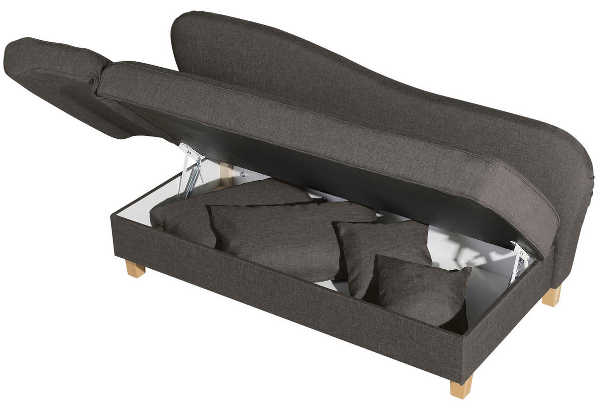 RÉCAMIERE in Flachgewebe Braun  - Buchefarben/Braun, Design, Holz/Textil (190/88/82cm) - Max Winzer