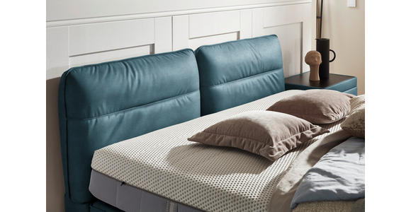 BOXSPRINGBETT 180/200 cm in Blau - Blau/Schwarz, Design, Textil/Metall (180/200cm) - Johann Jakob
