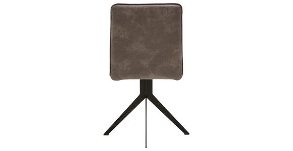 STUHL Lederlook Schwarz, Graubraun  - Graubraun/Schwarz, Design, Textil/Metall (46,5/87/64cm) - Voleo