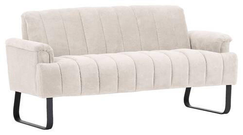 SITZBANK in Textil Beige  - Beige/Schwarz, Design, Textil/Metall (195/89/75cm) - Novel