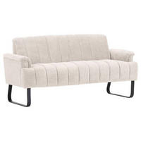 SITZBANK in Textil Beige  - Beige/Schwarz, Design, Textil/Metall (195/89/75cm) - Novel