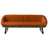 SITZBANK 229/88/80 cm  in Braun, Cognac  - Cognac/Schwarz, Design, Leder/Holz (229/88/80cm) - Koinor