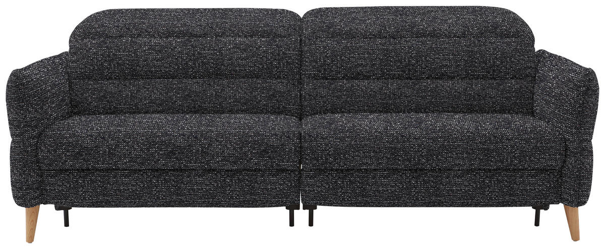 2-SITZER-SOFA  in Webstoff Schwarz  - Eiche Bianco/Schwarz, Design, Holz/Textil (234-262/85-106/98-112cm) - Dieter Knoll