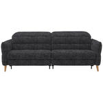 2-SITZER-SOFA  in Webstoff Schwarz  - Eiche Bianco/Schwarz, Design, Holz/Textil (234-262/85-106/98-112cm) - Dieter Knoll