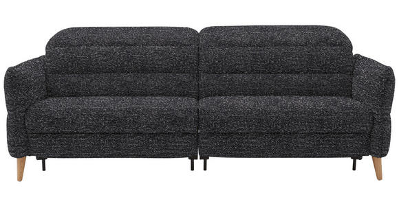 2-SITZER-SOFA  in Webstoff Schwarz  - Eiche Bianco/Schwarz, Design, Holz/Textil (234-262/85-106/98-112cm) - Dieter Knoll