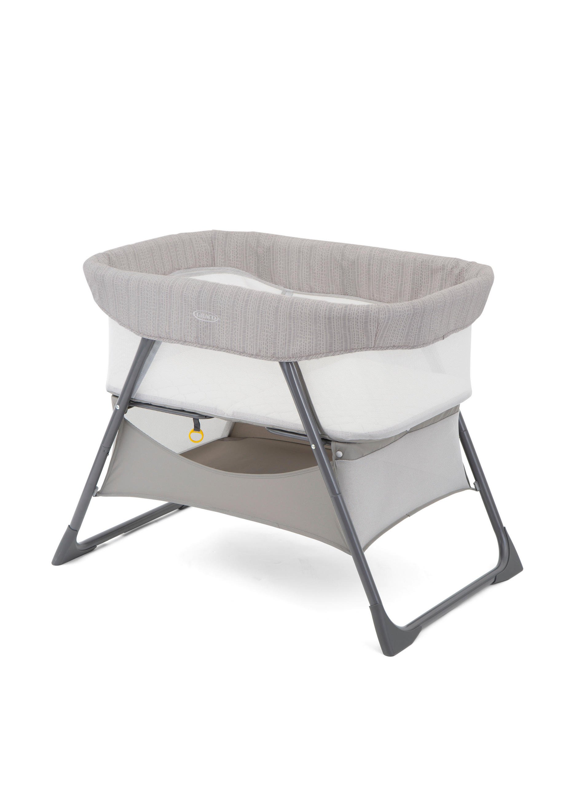 BEISTELLBETT Side-By-Side Grau, Weiß, Hellgrau  - Hellgrau/Weiß, Basics, Textil (60/73/92,5cm) - Graco