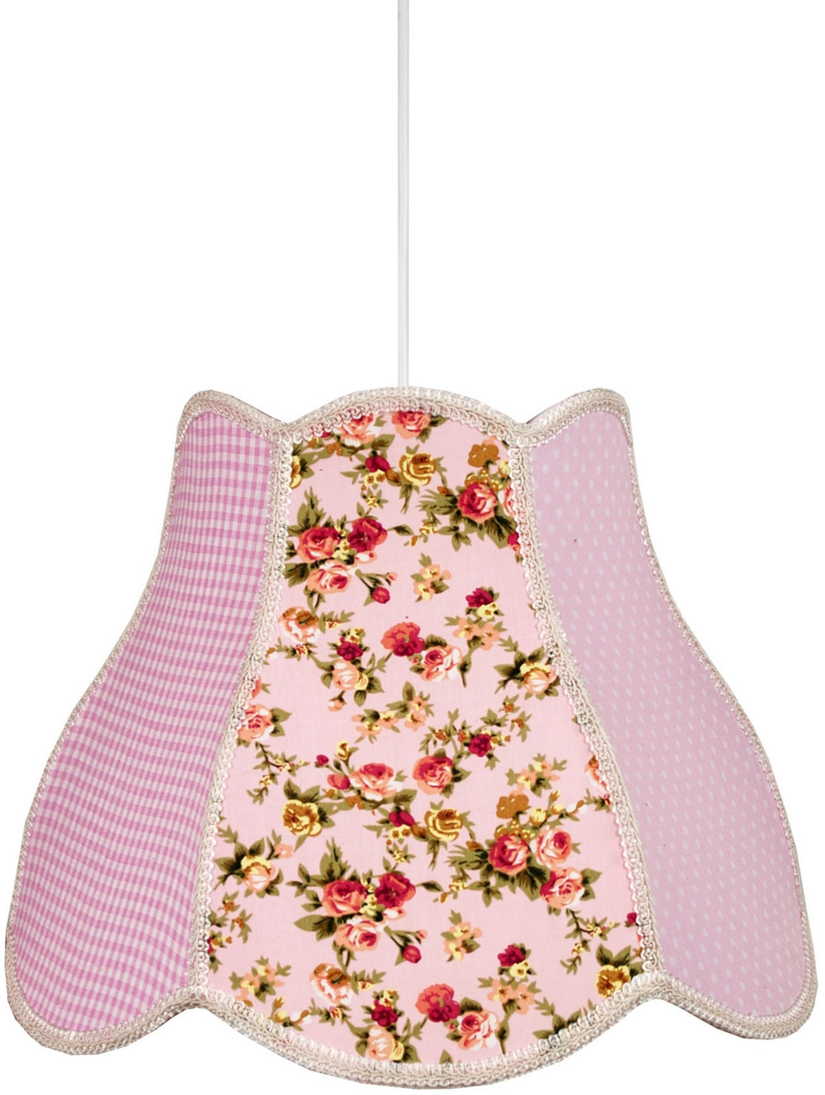 PENDELLEUCHTE Zuza 35/35/90 cm   - Pink/Weiß, KONVENTIONELL, Kunststoff/Textil (35/35/90cm)