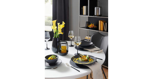 KOMBISERVICE Black Pearl 20-teilig - Schwarz, Design, Keramik - Novel