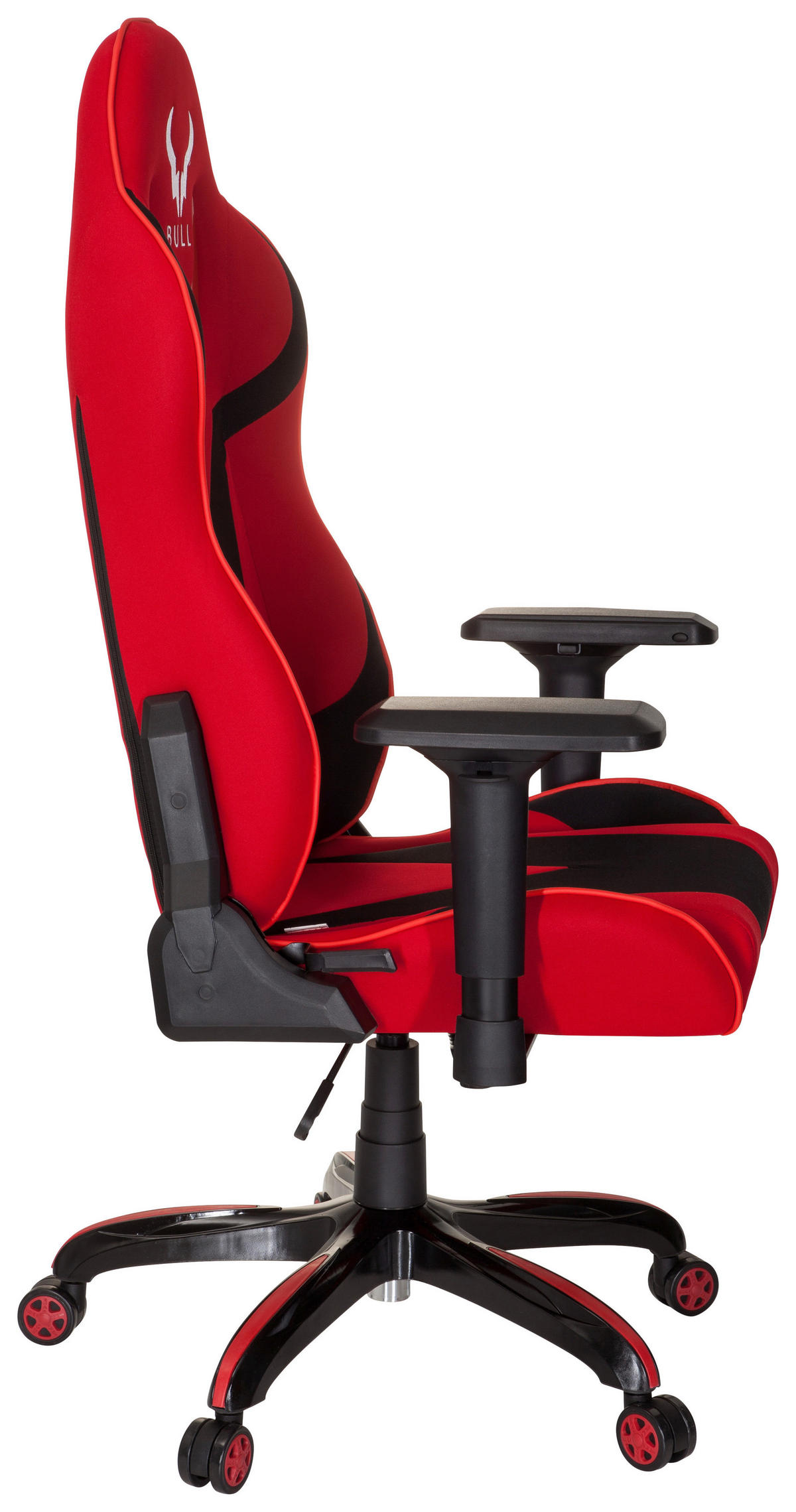 GAMING STOL tekstil rdeča, črna  - rdeča/črna, Moderno, umetna masa/tekstil (74/133/67cm) - MID.YOU