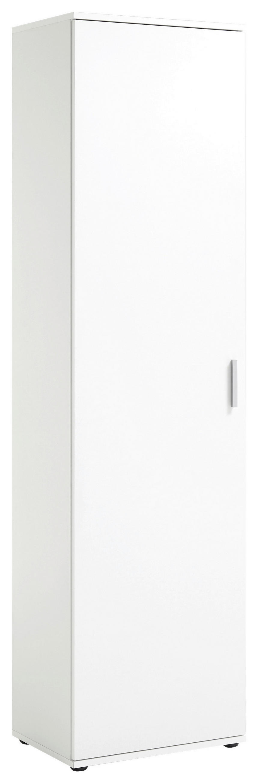 SCHUHSCHRANK Weiß  - Silberfarben/Schwarz, MODERN, Holzwerkstoff/Kunststoff (50/185/35cm) - MID.YOU