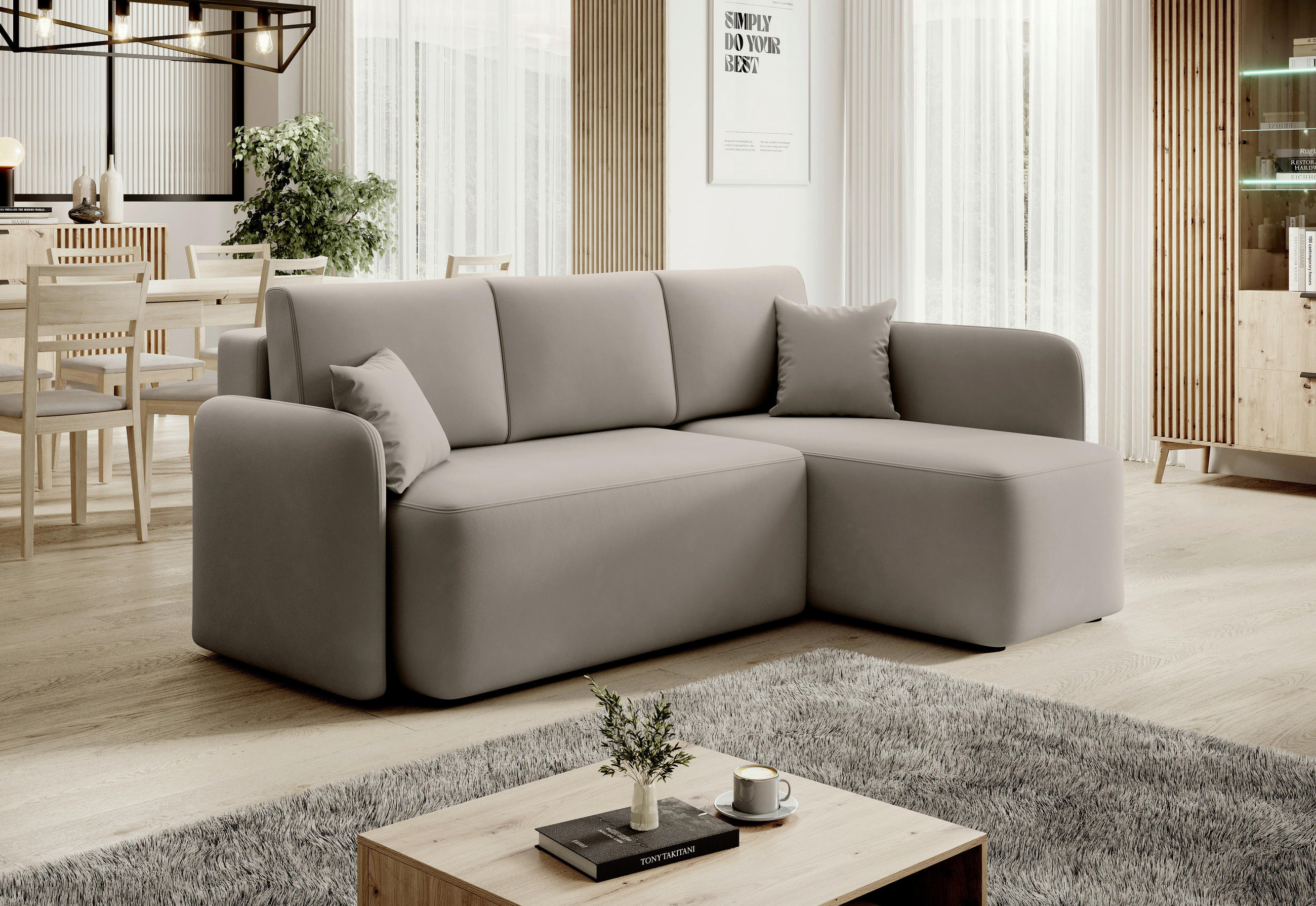 MID.YOU ROHOVÁ SEDAČKA, textil, béžová