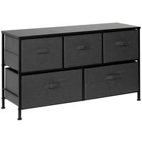 KOMMODE 99/55/30 cm Schwarz, Dunkelgrau  - Dunkelgrau/Schwarz, Modern, Holzwerkstoff/Textil (99/55/30cm) - PBJ