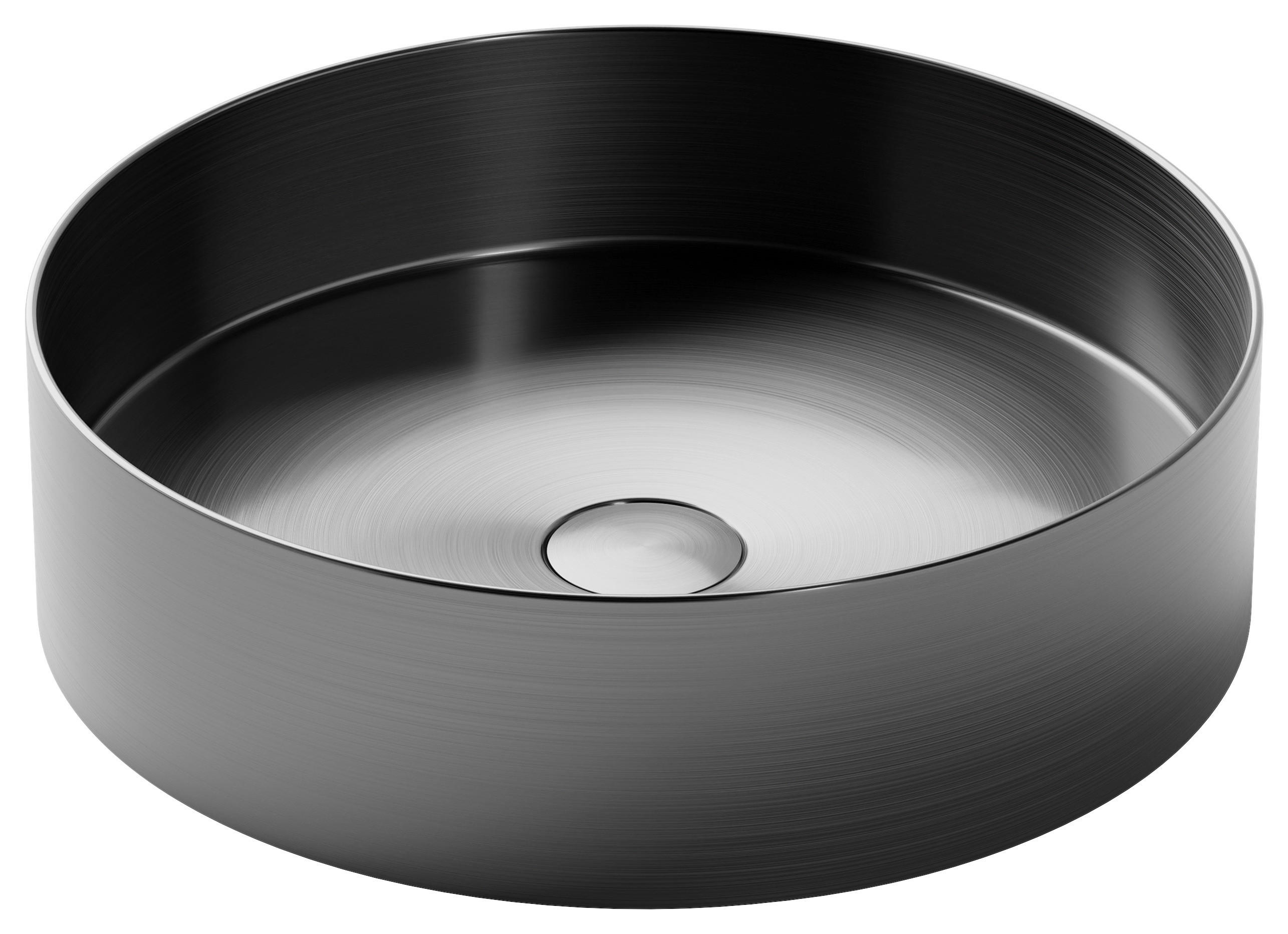 WASCHBECKEN 40/11/40 cm  - Schwarzchrom, MODERN, Metall (40/11/40cm)