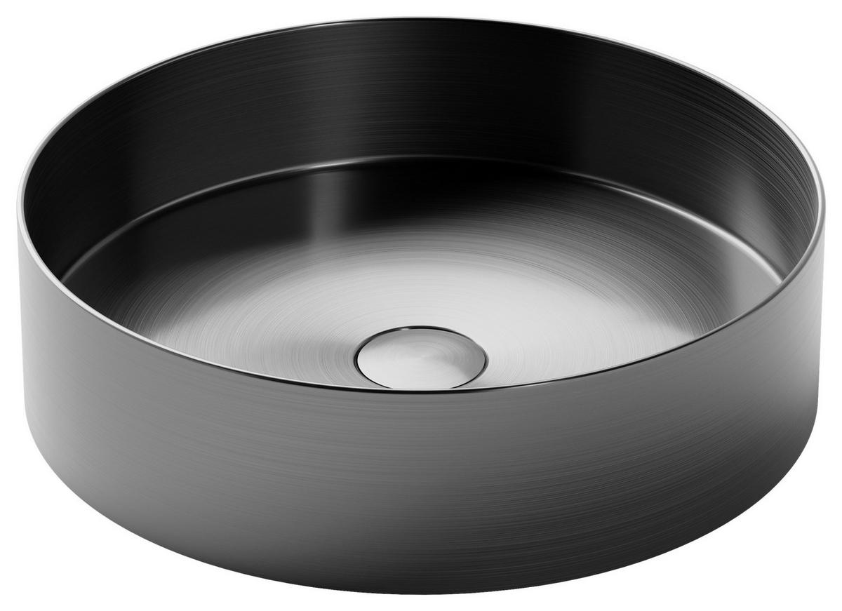 WASCHBECKEN 40/11/40 cm  - Schwarzchrom, MODERN, Metall (40/11/40cm)