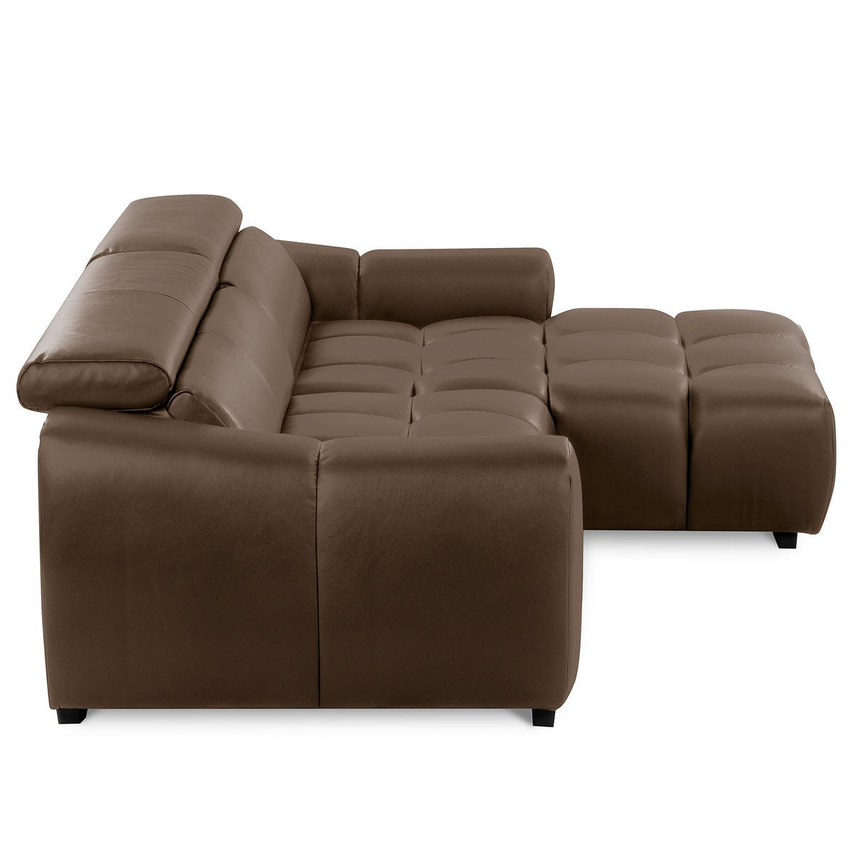 ECKSOFA  Echtleder Braun  - Schwarz/Braun, Design, Leder/Kunststoff (274/177cm) - Livetastic