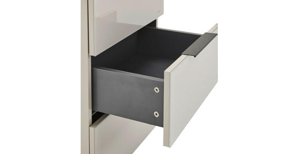 NACHTSCHRANK 45/62/42,3 cm  - Kaschmir/Schwarz, Design, Glas/Holzwerkstoff (45/62/42,3cm) - Novel