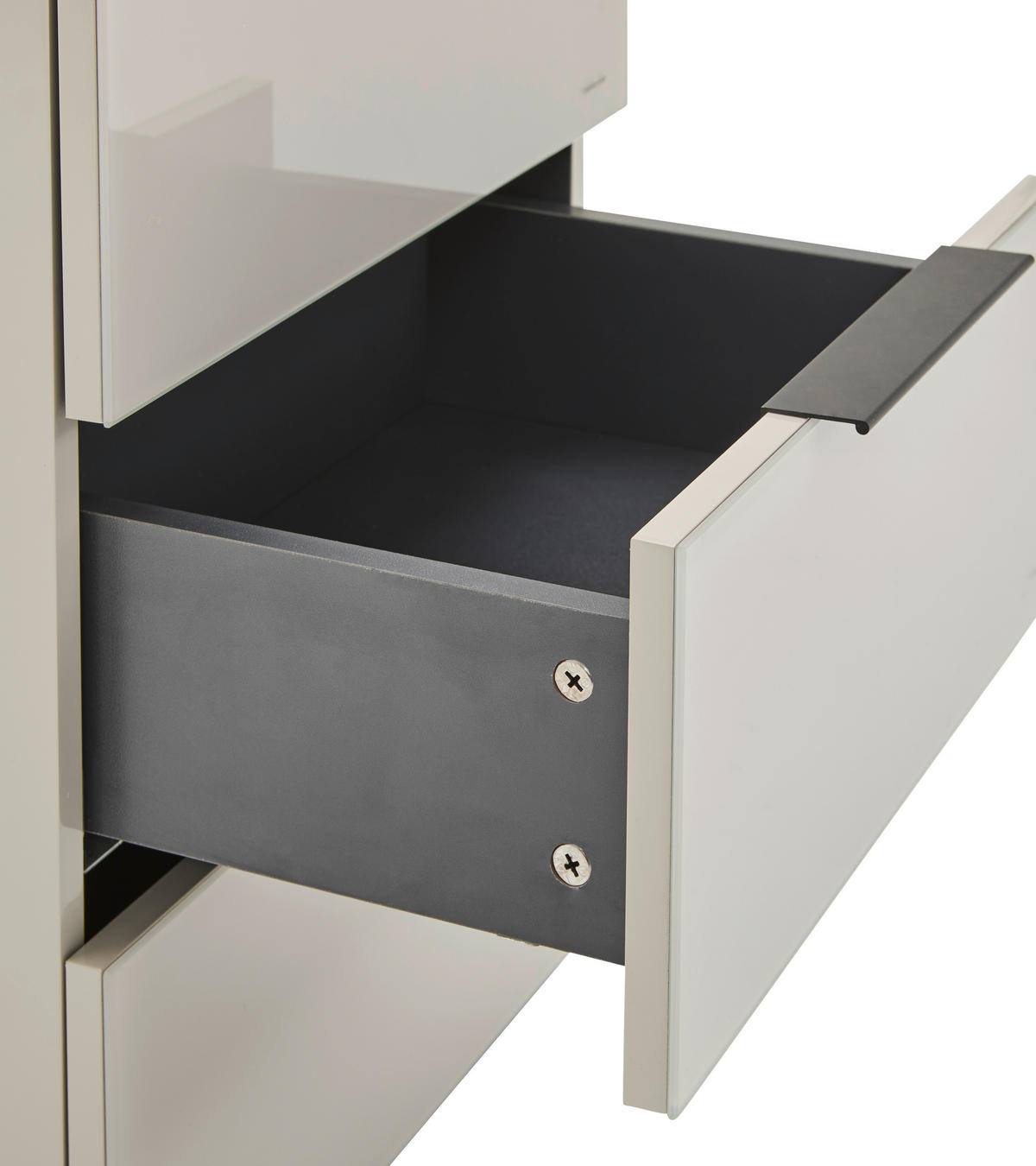 NACHTSCHRANK 45/62/42,3 cm  - Kaschmir/Schwarz, Design, Glas/Holzwerkstoff (45/62/42,3cm) - Novel