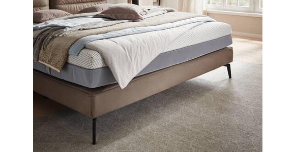 BOXSPRINGBETT 180/200 cm in Hellbraun - Hellbraun/Schwarz, Design, Textil/Metall (180/200cm) - Johann Jakob