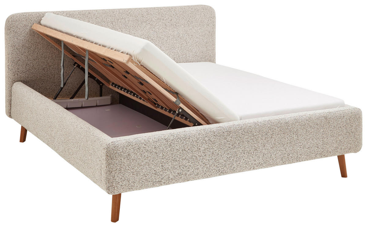 POLSTERBETT 120/200 cm, {[inkl. ],item.attr('349-543'),[, ]} - Eichefarben/Birkefarben, Design, Holz/Textil (120/200cm) - Xora