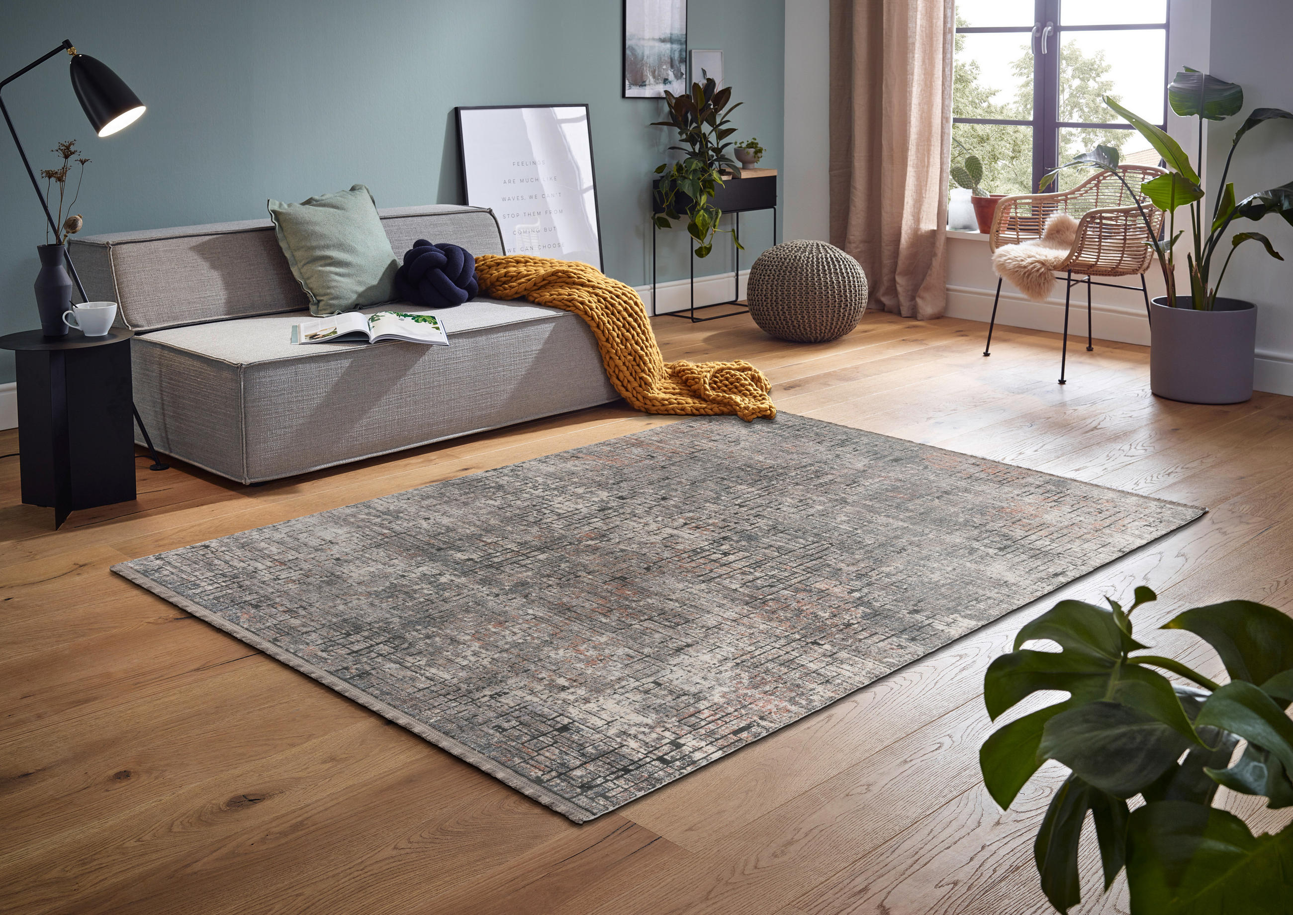 WEBTEPPICH 80/150 cm Grau  - Grau, Design, Textil (80/150cm) - Novel