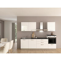 BLOK KUHINJA BEZ APARATA  bijela visoki sjaj  - bijela/tamno siva, Basics, drvni materijal/metal (270cm)