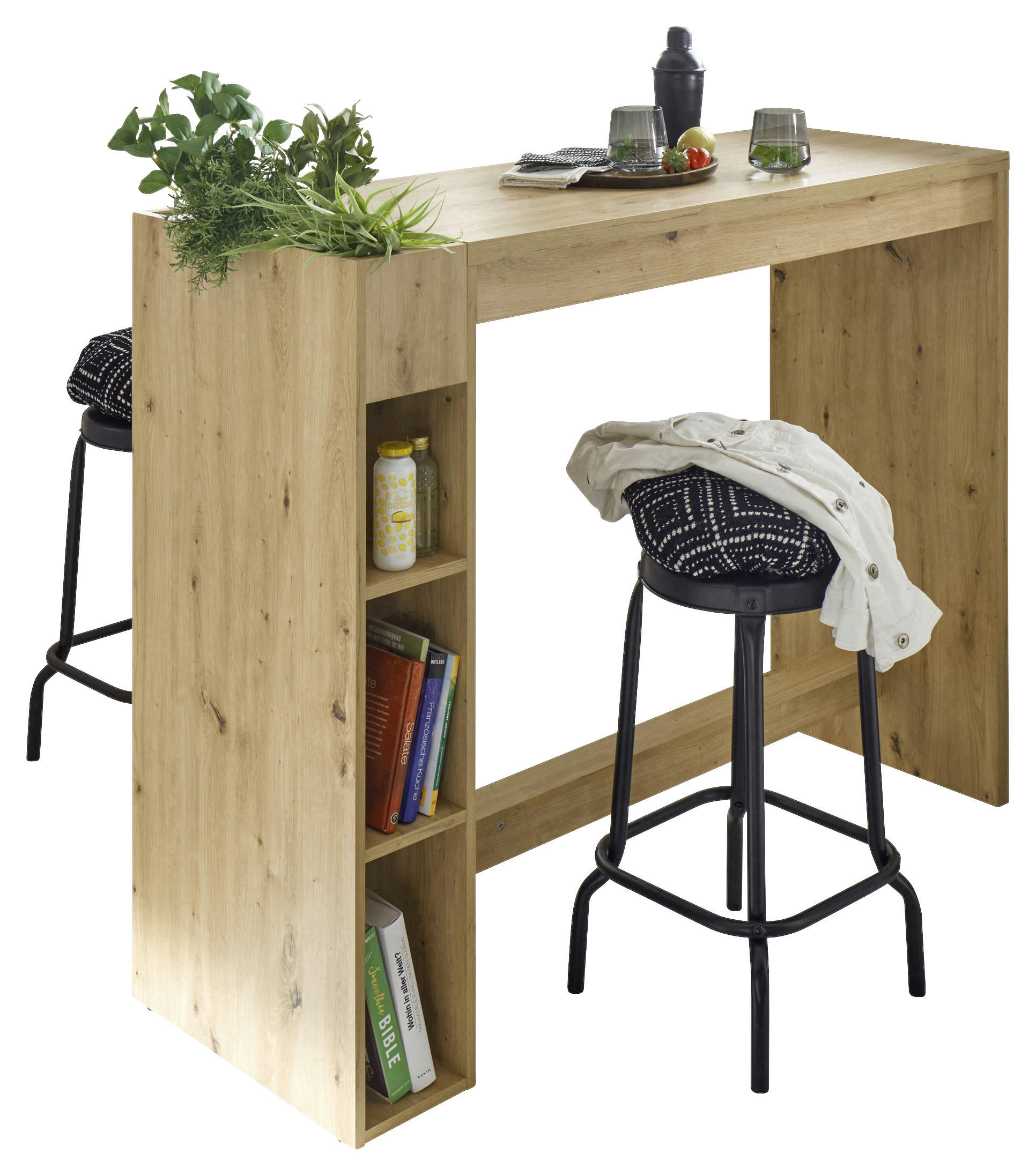 Carryhome Bar Eiche 140x110x50 cm
