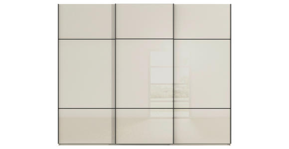 SCHWEBETÜRENSCHRANK in Champagner - Champagner/Schwarz, KONVENTIONELL, Glas/Holzwerkstoff (271/223/68cm) - Novel