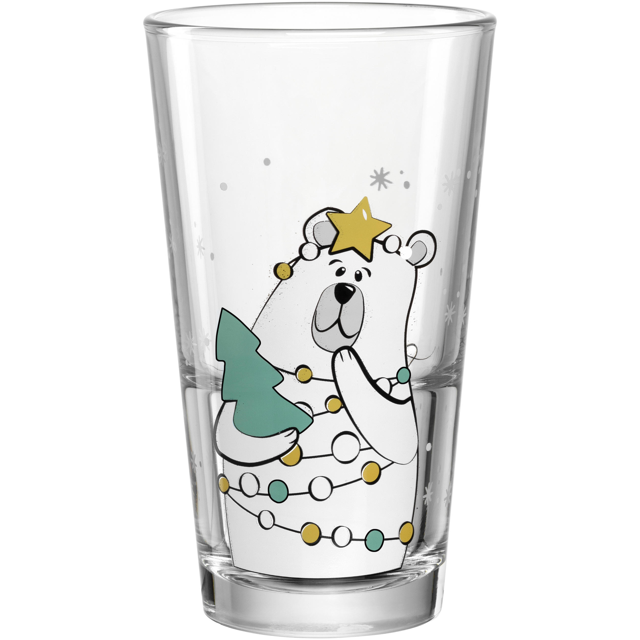 SKLENIČKA - šedá/bílá, Basics, sklo (7,8/13,3/7,8cm) - Leonardo