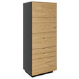 KOMMODE 56/141/40 cm  - Wildeiche/Anthrazit, Natur, Holz/Holzwerkstoff (56/141/40cm) - Dieter Knoll