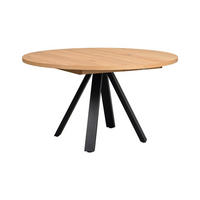 MATBORD i trä, metall 135/135/75 cm   - svart/ekfärgad, Klassisk, metall/trä (135/135/75cm) - Rowico