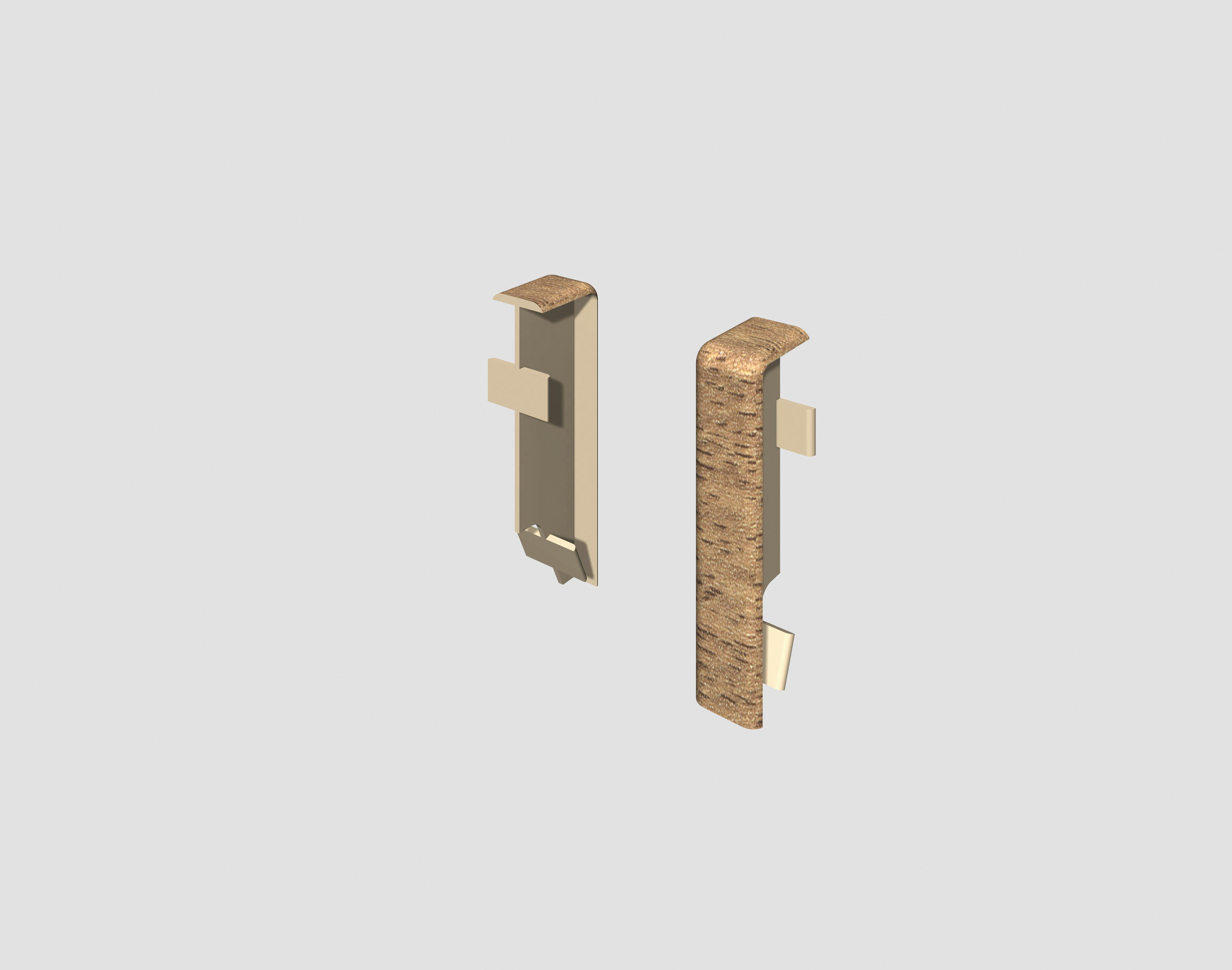 Egger Holzwerkstoffe Sockelleistenverbindungsstück Zwischenstück Braun, Eiche 1.2x5.9x1.6 cm