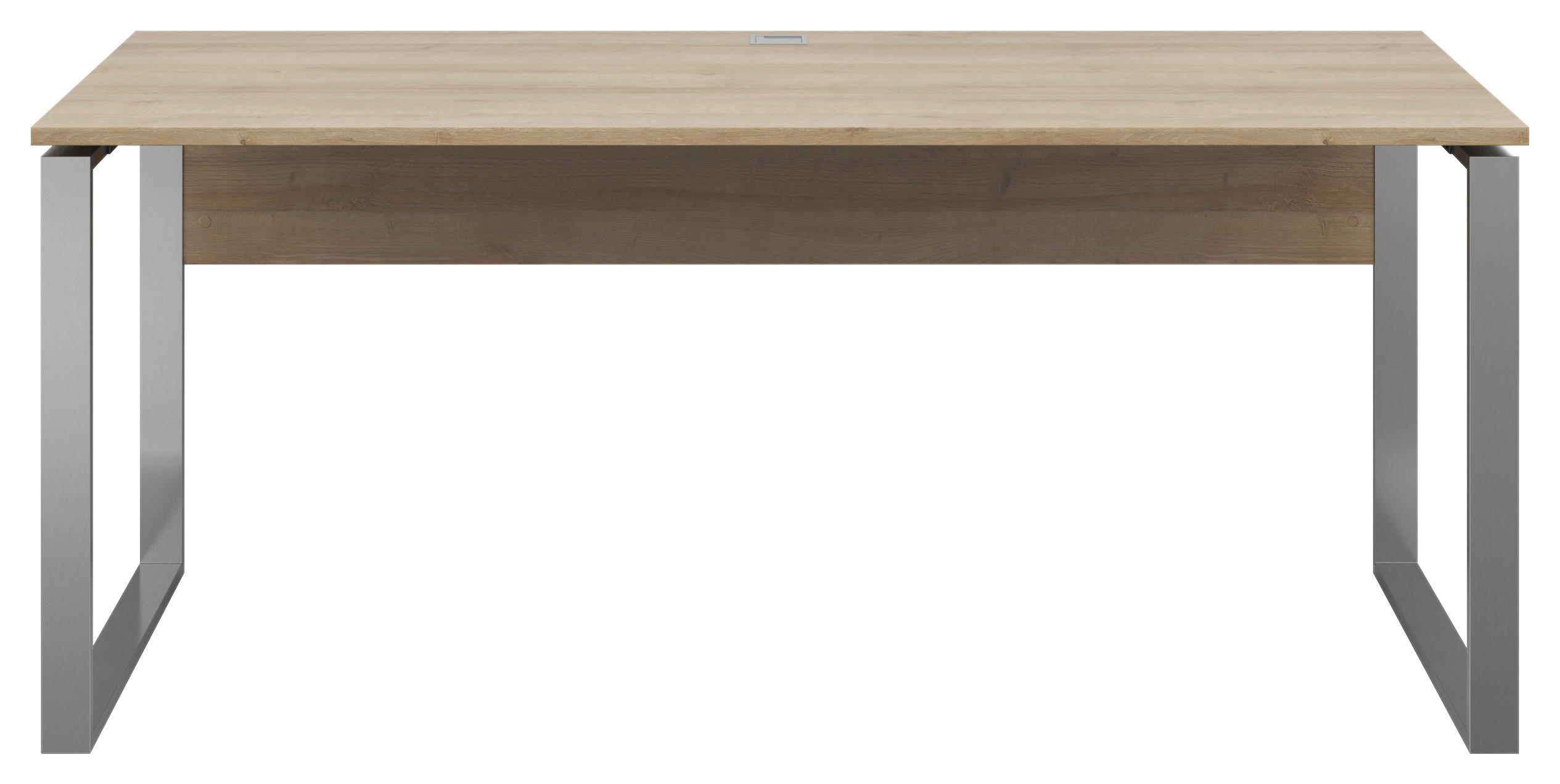 SCHREIBTISCH 180/76/77 cm in Eichefarben - Eichefarben, KONVENTIONELL, Holzwerkstoff/Metall (180/76/77cm) - Voleo