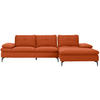 ECKSOFA in Webstoff Terracotta  - Terracotta/Schwarz, Design, Textil/Metall (301/179cm) - Chilliano