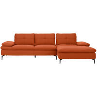 ECKSOFA in Webstoff Terracotta  - Terracotta/Schwarz, Design, Textil/Metall (301/179cm) - Chilliano