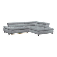 ECKSOFA Grau Chenille  - Chromfarben/Grau, KONVENTIONELL, Textil/Metall (312/234cm) - Livetastic