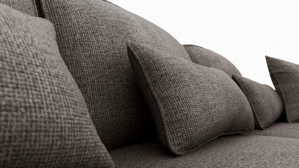 ECKSOFA Greige Chenille  - Greige/Grau, KONVENTIONELL, Kunststoff/Textil (293/205cm) - Carryhome