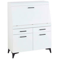 SEKRETÁŘ, 98/124/42 cm - bílá/černá, Trend, kompozitní dřevo/plast (98/124/42cm) - Carryhome