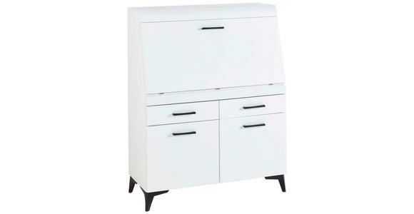 SEKRETÄR  Kabeldurchlass, Stauraum  - Schwarz/Weiß, Trend, Holzwerkstoff/Kunststoff (98/124/42cm) - Carryhome