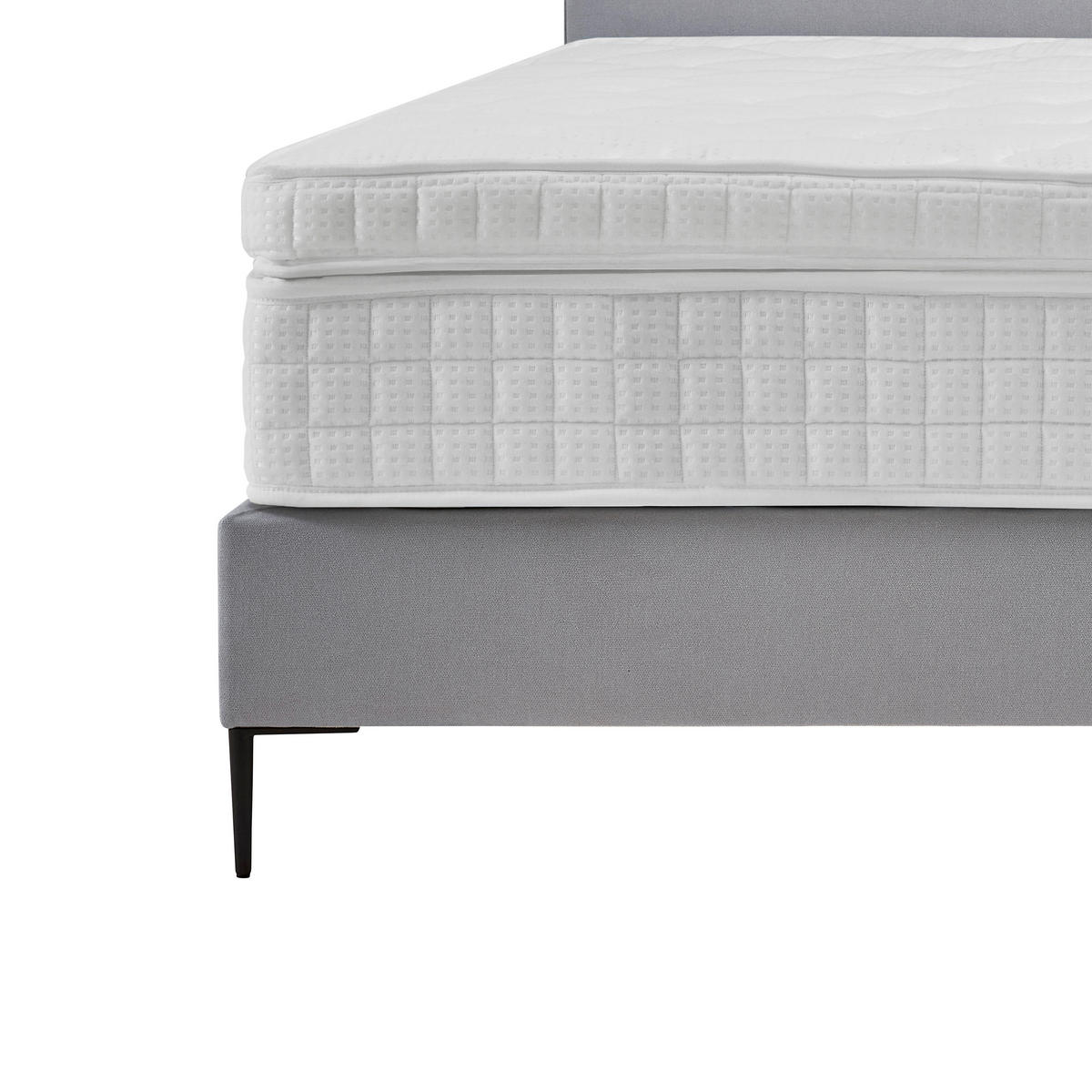 POSTEL BOXSPRING, 180/210 cm, světle šedá - černá/světle šedá, Moderní, kov/kompozitní dřevo (180/210cm) - MID.YOU