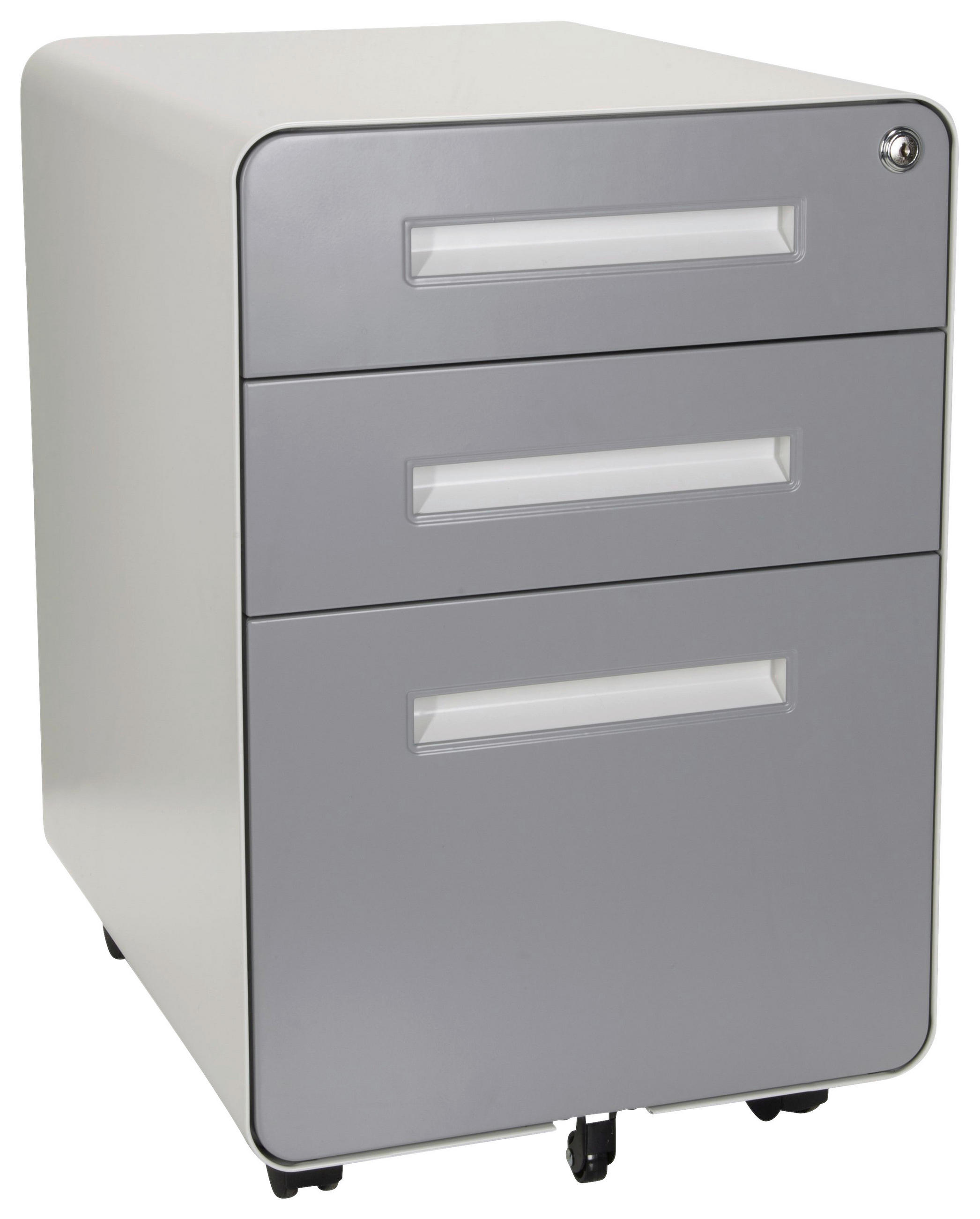 ROLLCONTAINER Grau, Weiß  - Weiß/Grau, MODERN, Kunststoff/Metall (40/60/50cm) - MID.YOU