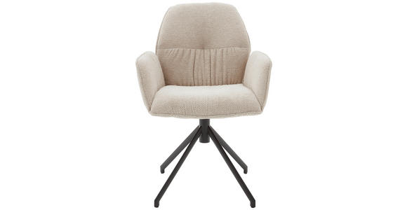 ARMLEHNSTUHL  in Chenille  - Creme/Schwarz, Design, Textil (66/89/66cm) - Dieter Knoll