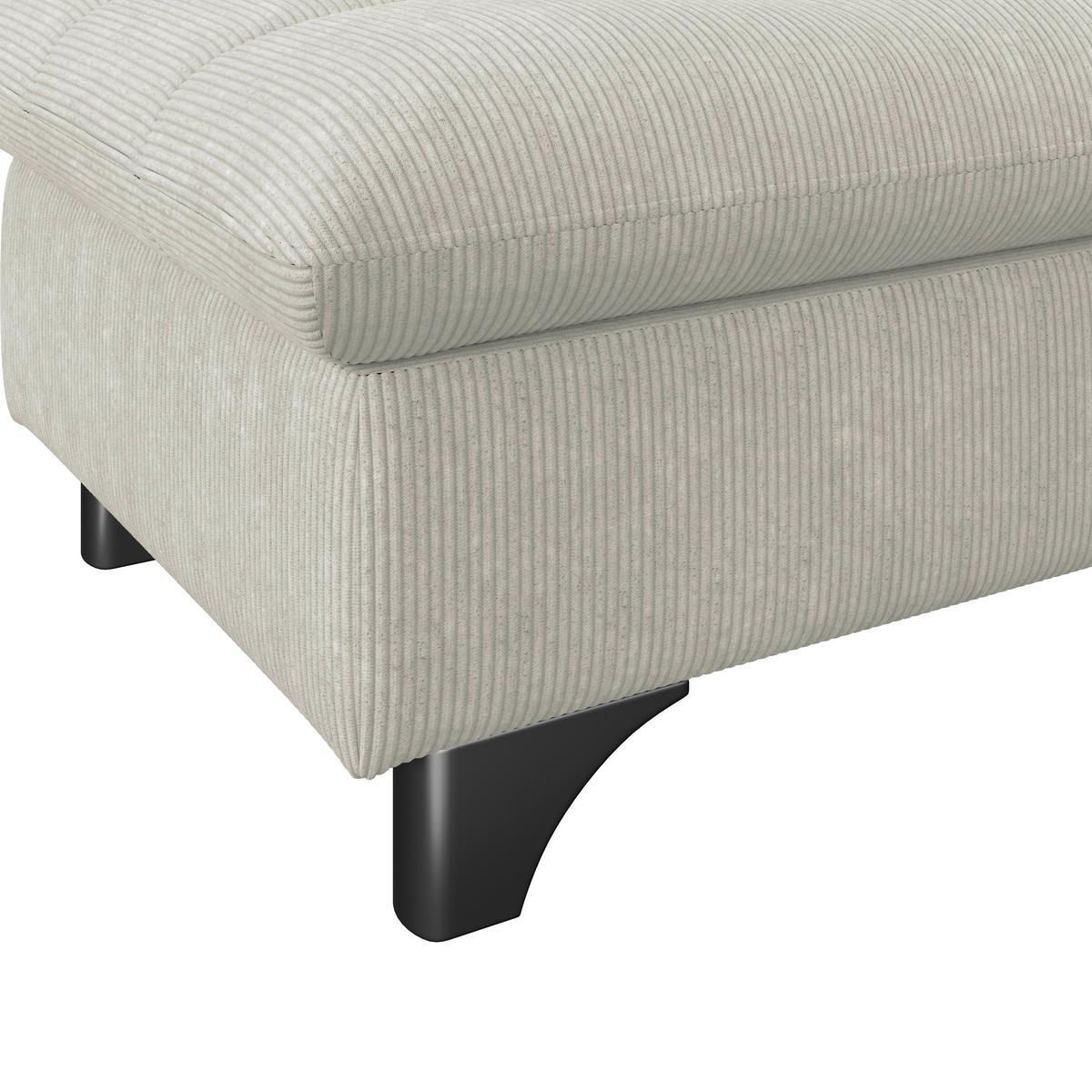 HOCKER Chenille Elfenbein  - Chromfarben/Elfenbein, KONVENTIONELL, Textil/Metall (108/46/108cm) - Livetastic