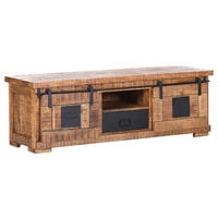 LOWBOARD  in 150/50/45 cm  - Schwarz/Naturfarben, LIFESTYLE, Holz/Metall (150/50/45cm) - Landscape