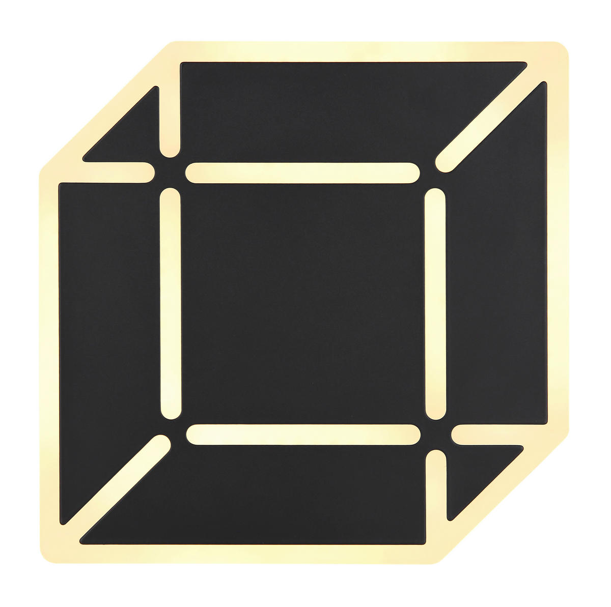 LED-WANDLEUCHTE 25/4,5/25 cm   - Opal/Schwarz, Design, Kunststoff/Metall (25/4,5/25cm) - Globo